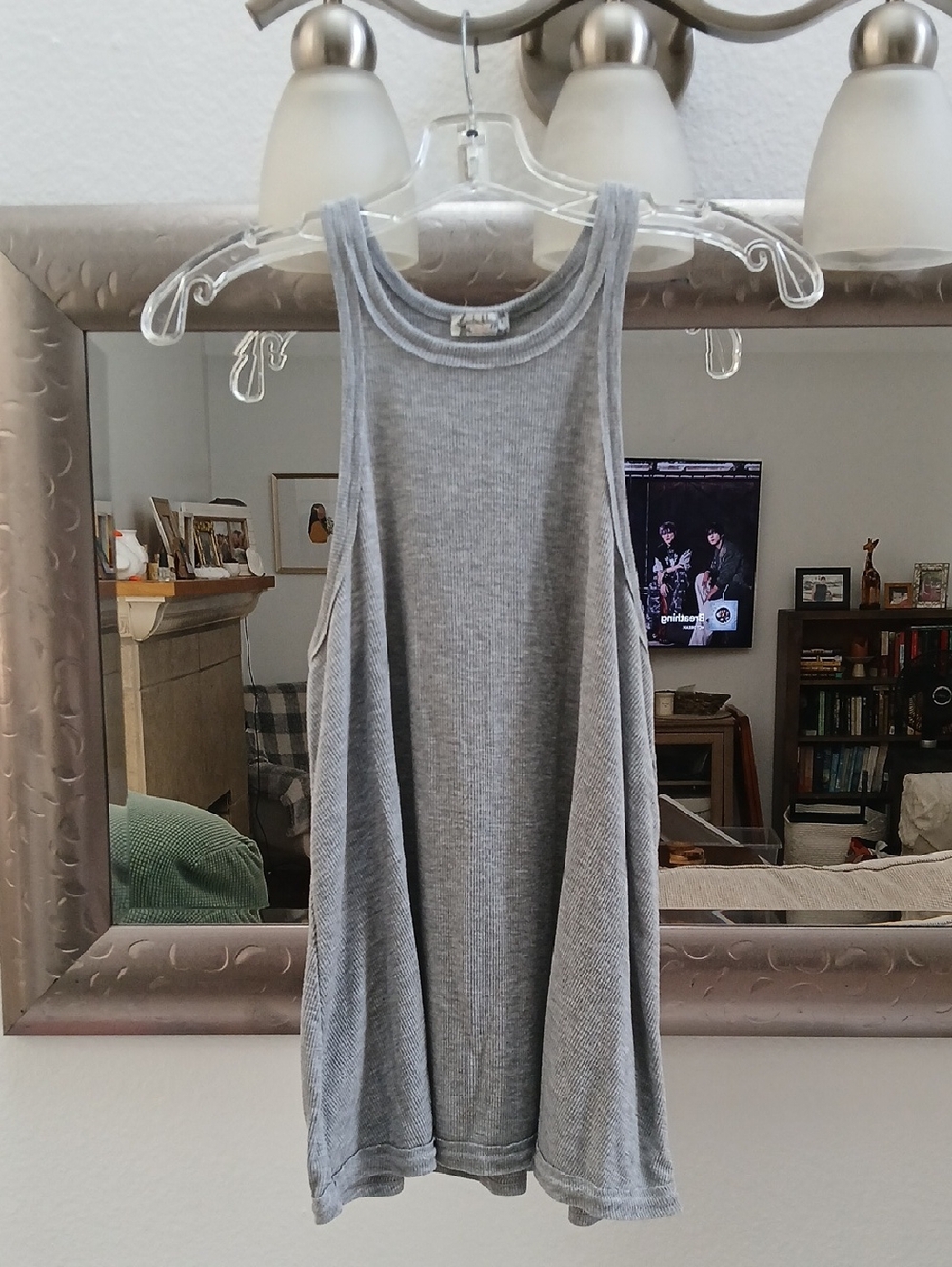 Free People Light Gray Ribbed Tank